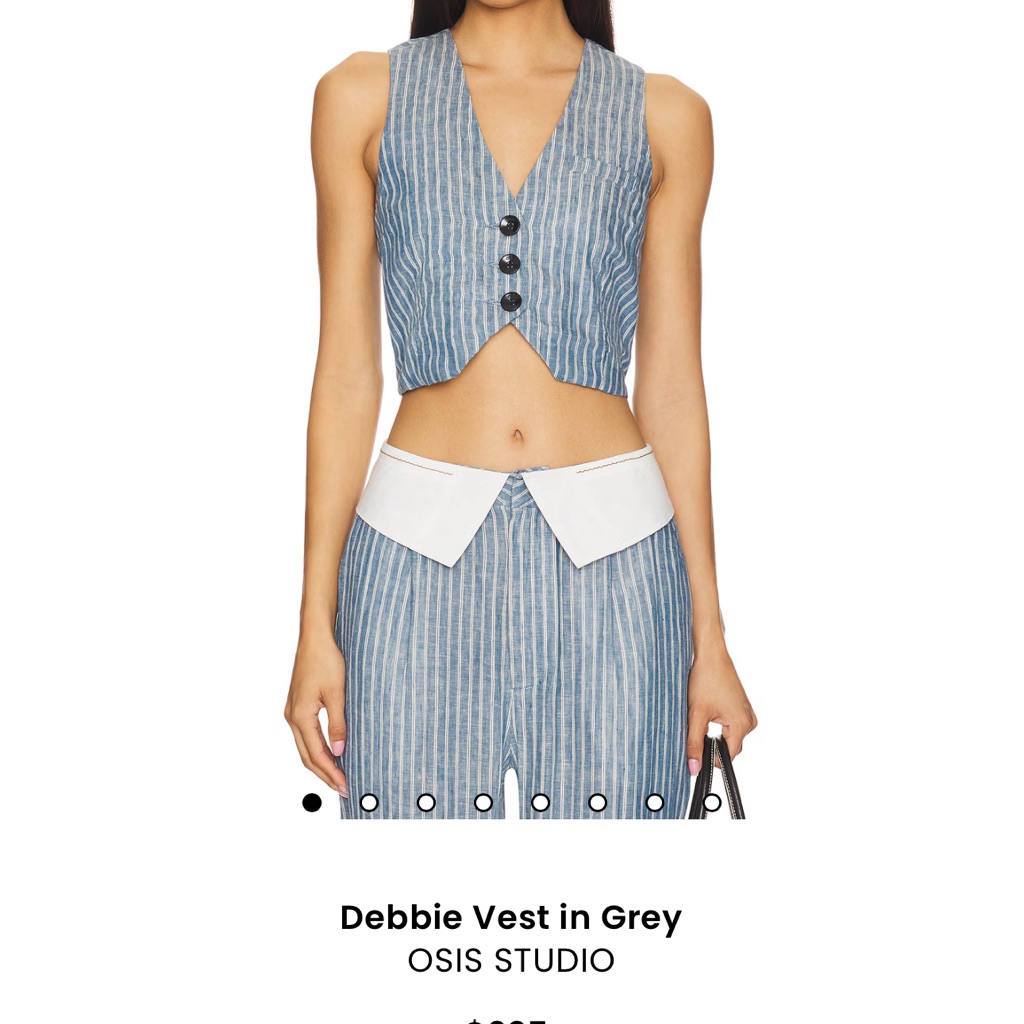 Mois Studio Striped Vest In Blue And White (New)